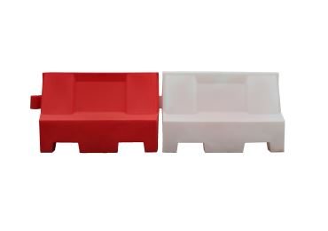 Kunststoff-Schutzplanke Standard Heavy – PE, rot | weiß